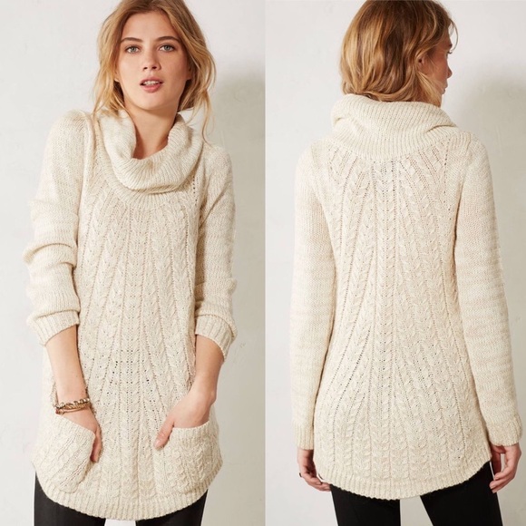 Anthropologie Sweaters - Guinevere Cable Cowl Neck Sweater